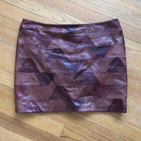 Fossil Genuine Leather Mini Skirt 8 - Picture 1 of 5